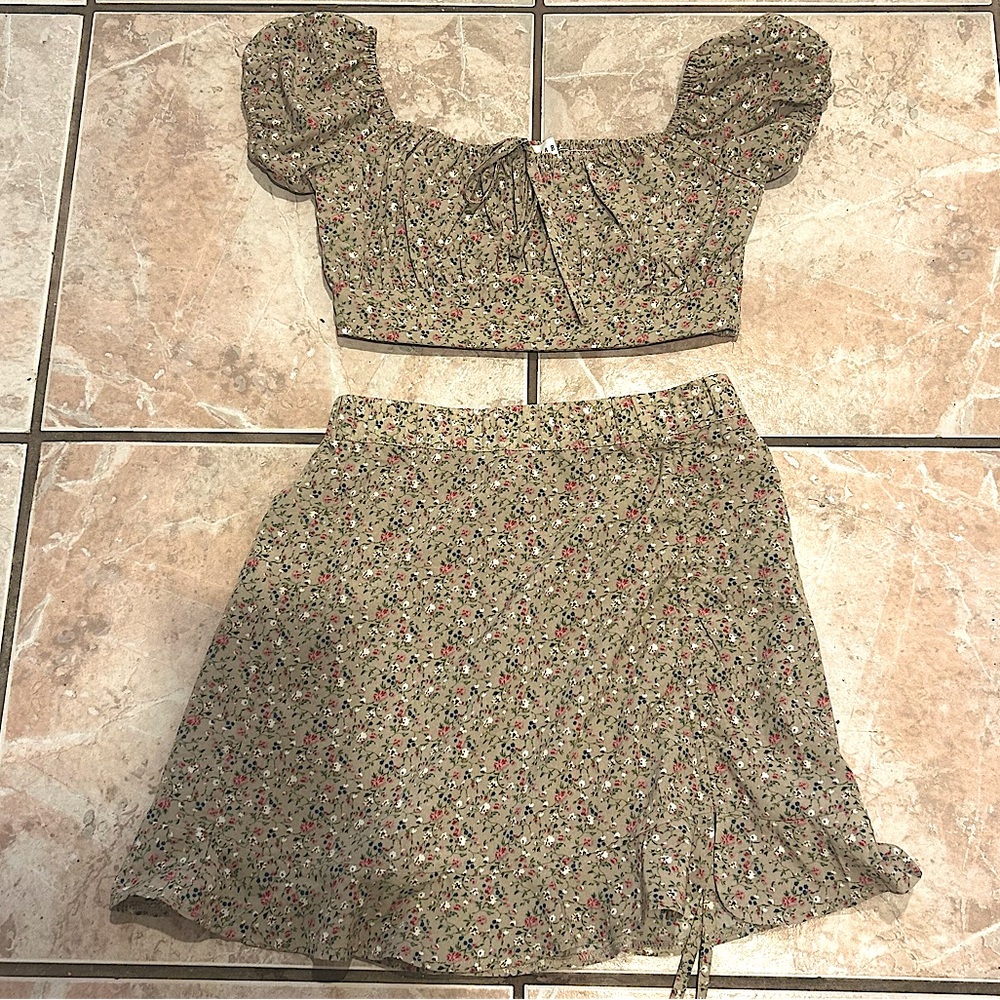 mabel summer floral beach 2 piece set milkmaid prairiecore